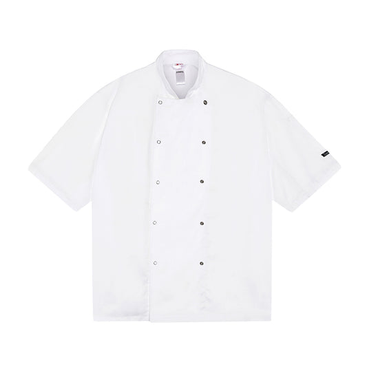 White - Front - Dennys Unisex Adult Press Stud Long-Sleeved Chef Jacket