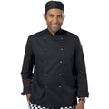 Black - Front - Dennys Unisex Adult Press Stud Long-Sleeved Chef Jacket
