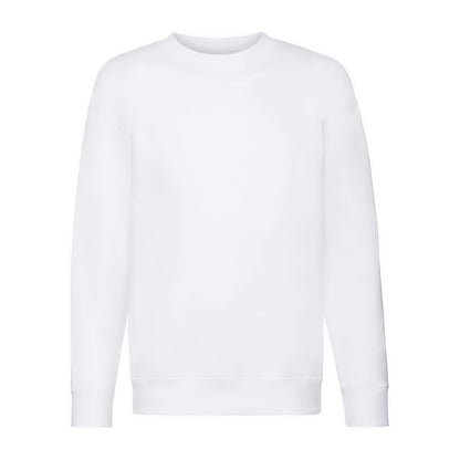 White - Front - Fruit of the Loom Childrens-Kids Premium Drop Shoulder Sweatshirt