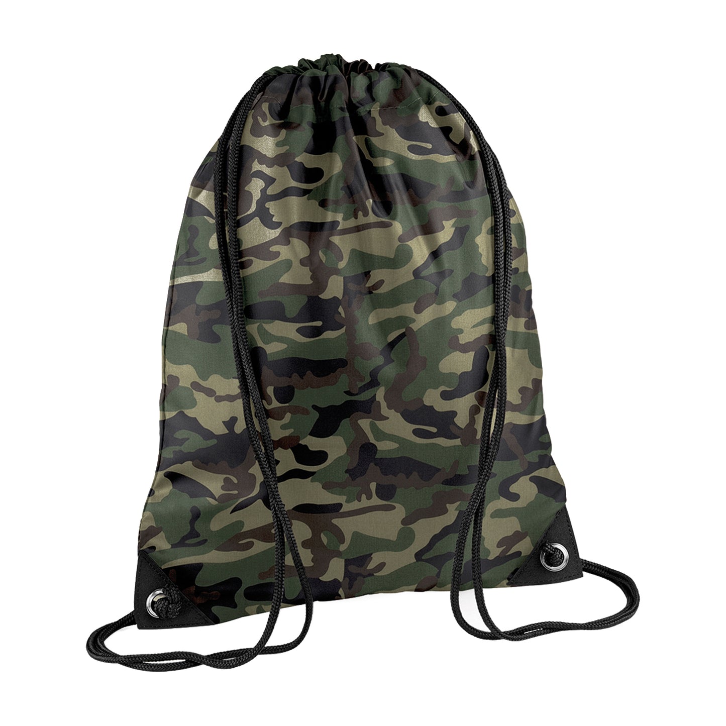 Camouflage Green - Front - Bagbase Premium Camouflage Drawstring Bag