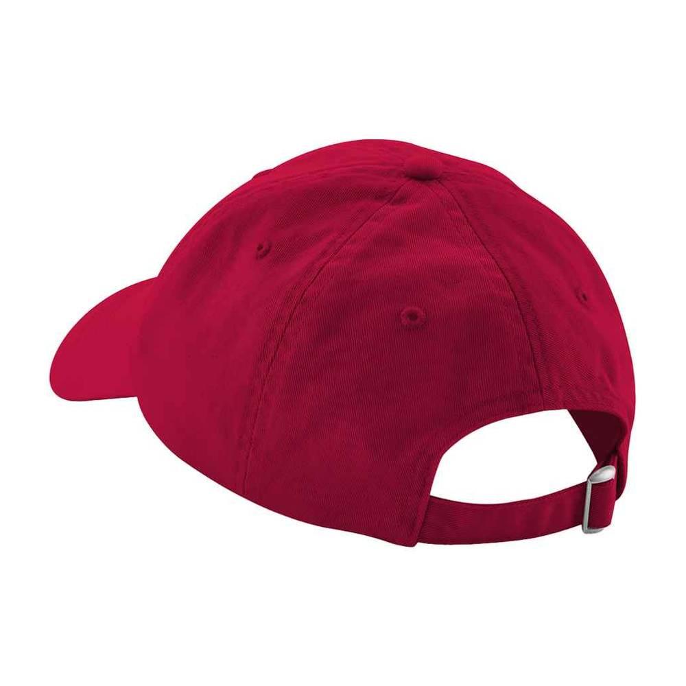 Classic Red - Back - Beechfield 6 Panel Low Profile Cap