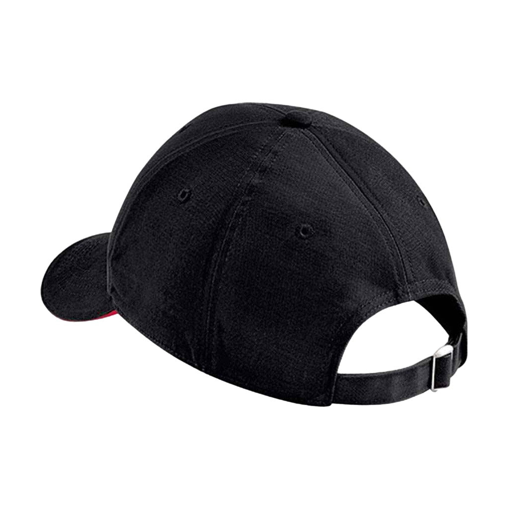 Black-Classic Red - Back - Beechfield Athleisure 6 Panel Baseball Cap