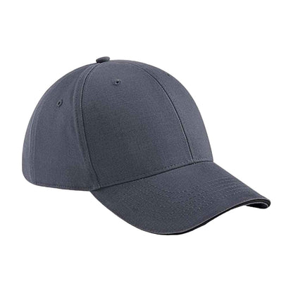 Graphite Grey-Black - Front - Beechfield Athleisure 6 Panel Baseball Cap