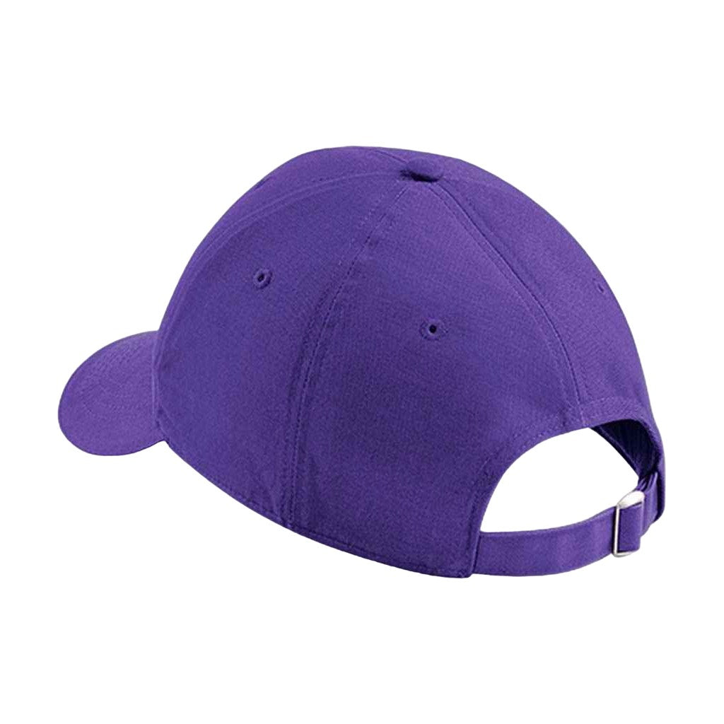 Purple-White - Back - Beechfield Athleisure 6 Panel Baseball Cap