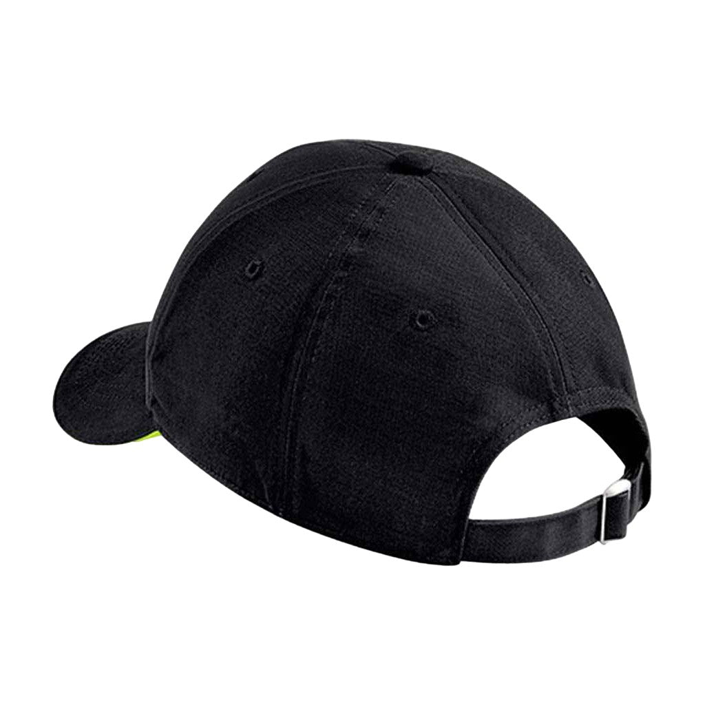 Black-Lime Green - Back - Beechfield Athleisure 6 Panel Baseball Cap
