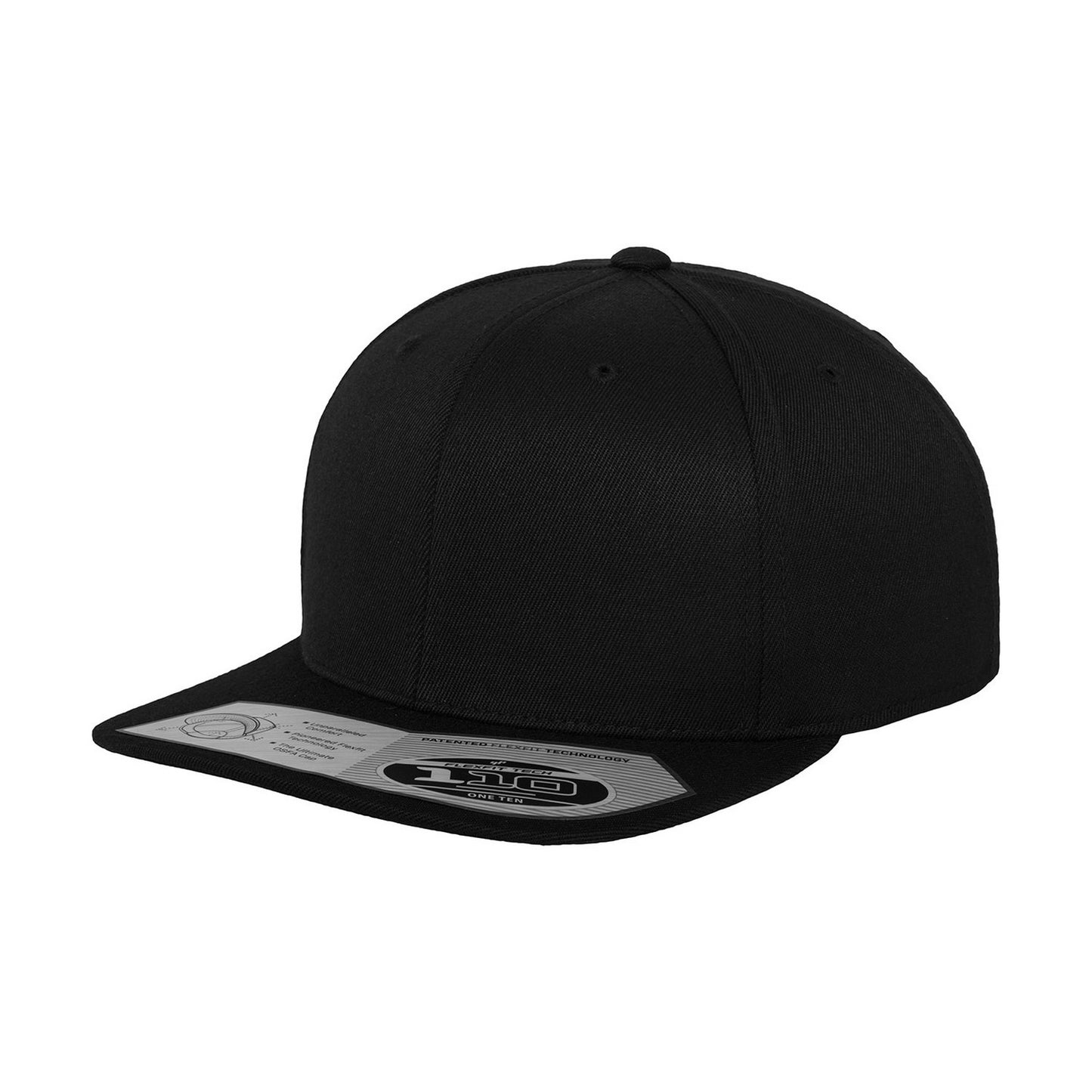 Black - Front - Flexfit Snapback Fitted Baseball Cap