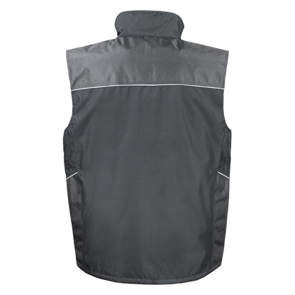 Black - Back - WORK-GUARD by Result Mens Vostex Gilet