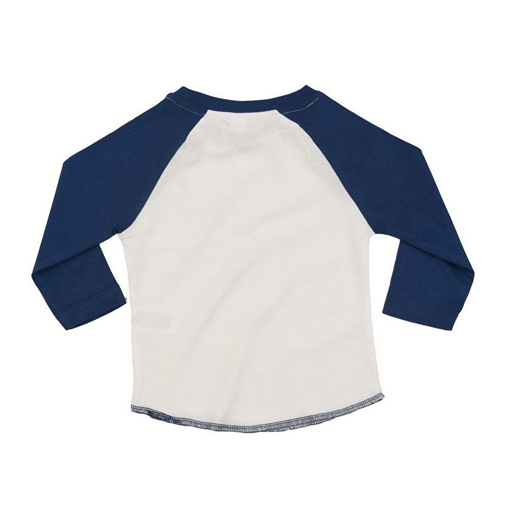 White-Swiss Navy - Back - Babybugz Toddler Long-Sleeved Baseball T-Shirt