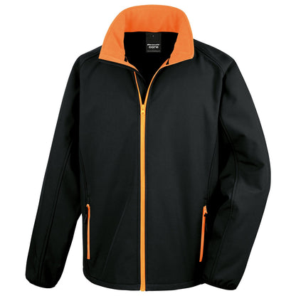 Black-Orange - Front - Result Core Mens Printable Soft Shell Jacket
