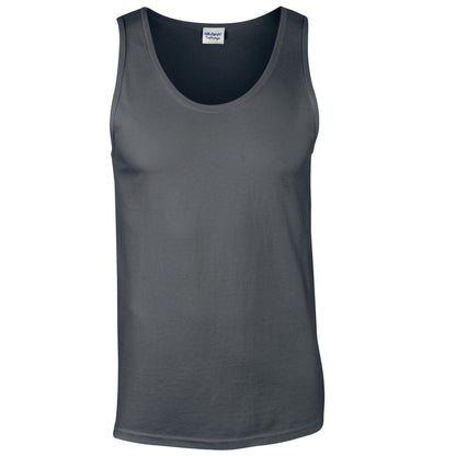 Charcoal - Front - Gildan Unisex Adult Softstyle Tank Top