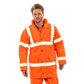 Fluorescent Orange - Back - Result Core Unisex Adult Motorway Hi-Vis Safety Jacket