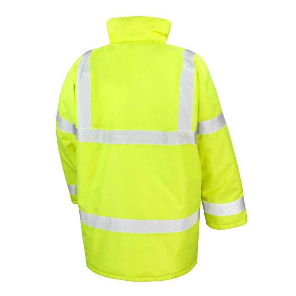 Fluorescent Yellow - Back - Result Core Unisex Adult Motorway Hi-Vis Safety Jacket