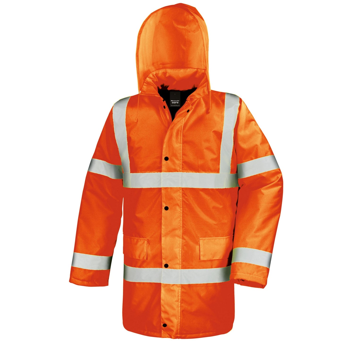 Fluorescent Orange - Front - Result Core Unisex Adult Motorway Hi-Vis Safety Jacket