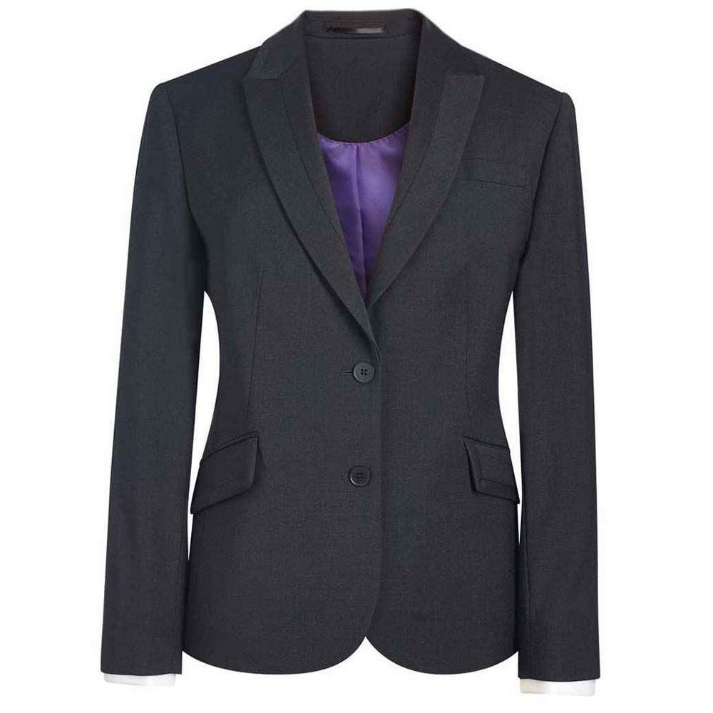 Charcoal - Front - Brook Taverner Womens-Ladies Sophisticated Novara Suit Jacket