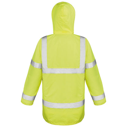 Fluorescent Yellow - Back - Result Core Unisex Adult Motorway Hi-Vis Jacket