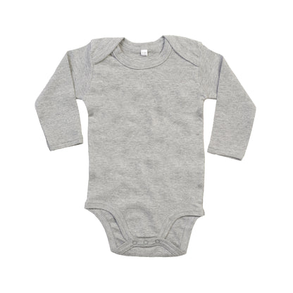 Grey Marl - Front - Babybugz Baby Heather Long-Sleeved Bodysuit