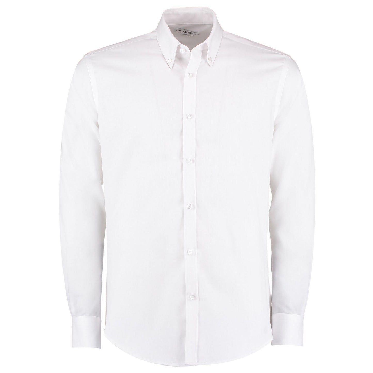 White - Front - Kustom Kit Mens Oxford Slim Long-Sleeved Shirt