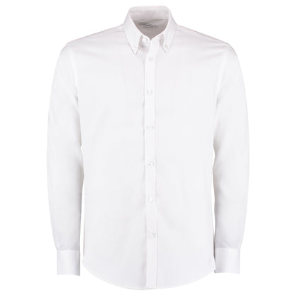 White - Front - Kustom Kit Mens Oxford Slim Long-Sleeved Shirt