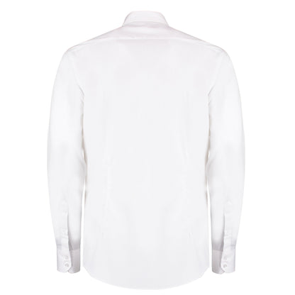 White - Back - Kustom Kit Mens Oxford Slim Long-Sleeved Shirt