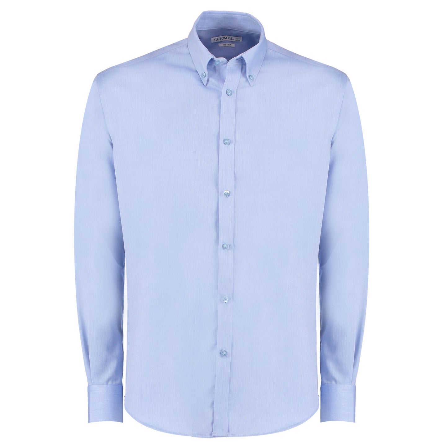 Light Blue - Front - Kustom Kit Mens Oxford Slim Long-Sleeved Shirt