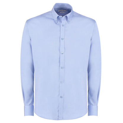 Light Blue - Front - Kustom Kit Mens Oxford Slim Long-Sleeved Shirt