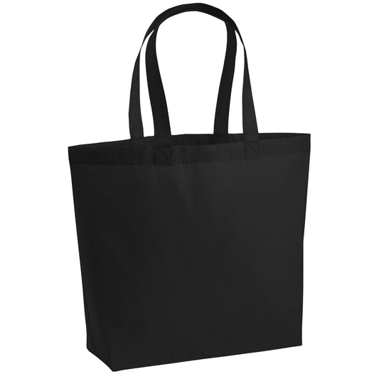 Black - Front - Westford Mill Premium Cotton Maxi Tote Bag
