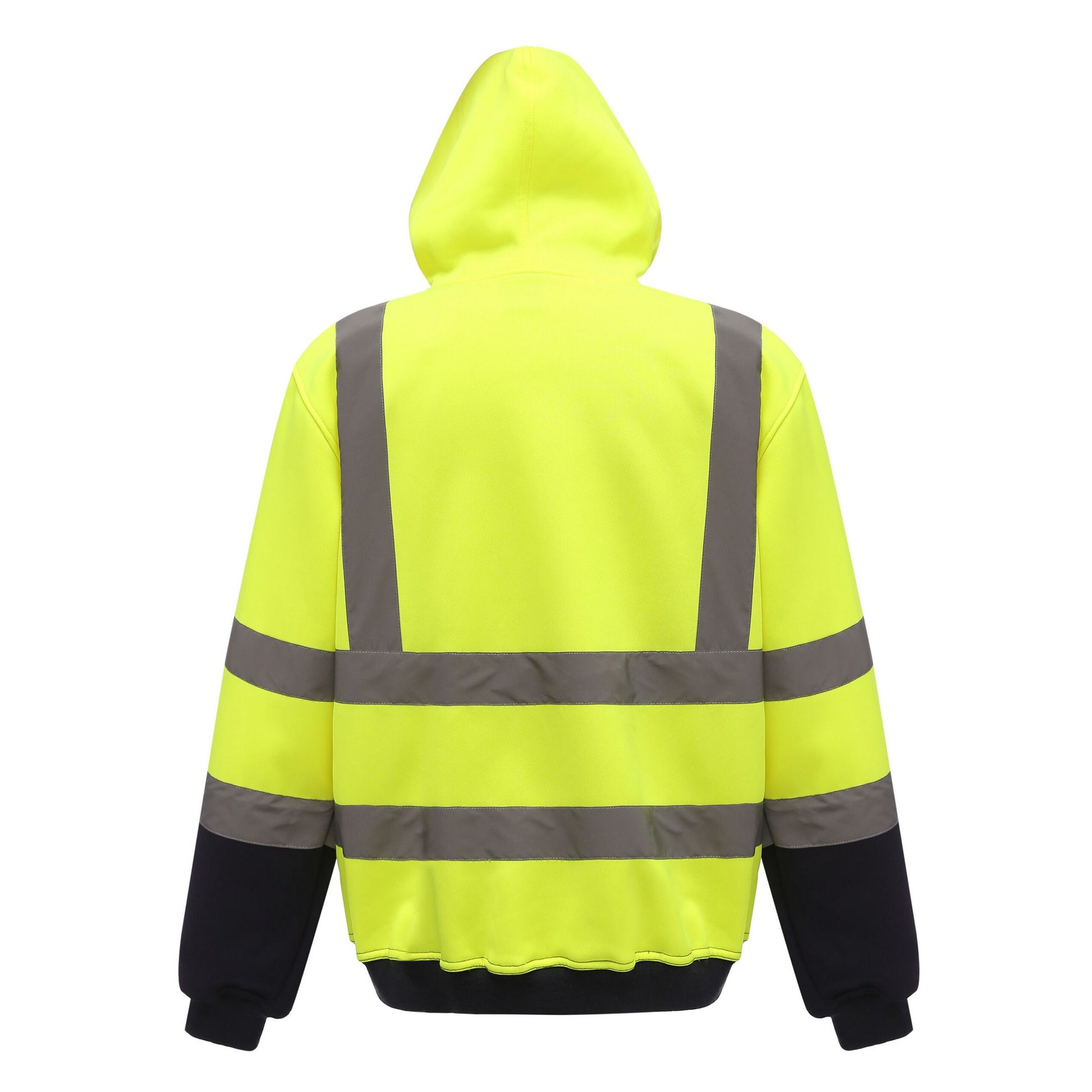 Yellow-Navy - Back - Yoko Mens Hi-Vis Full Zip Hoodie