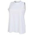 White - Front - Skinni Fit Womens-Ladies High-Neck Tank Top