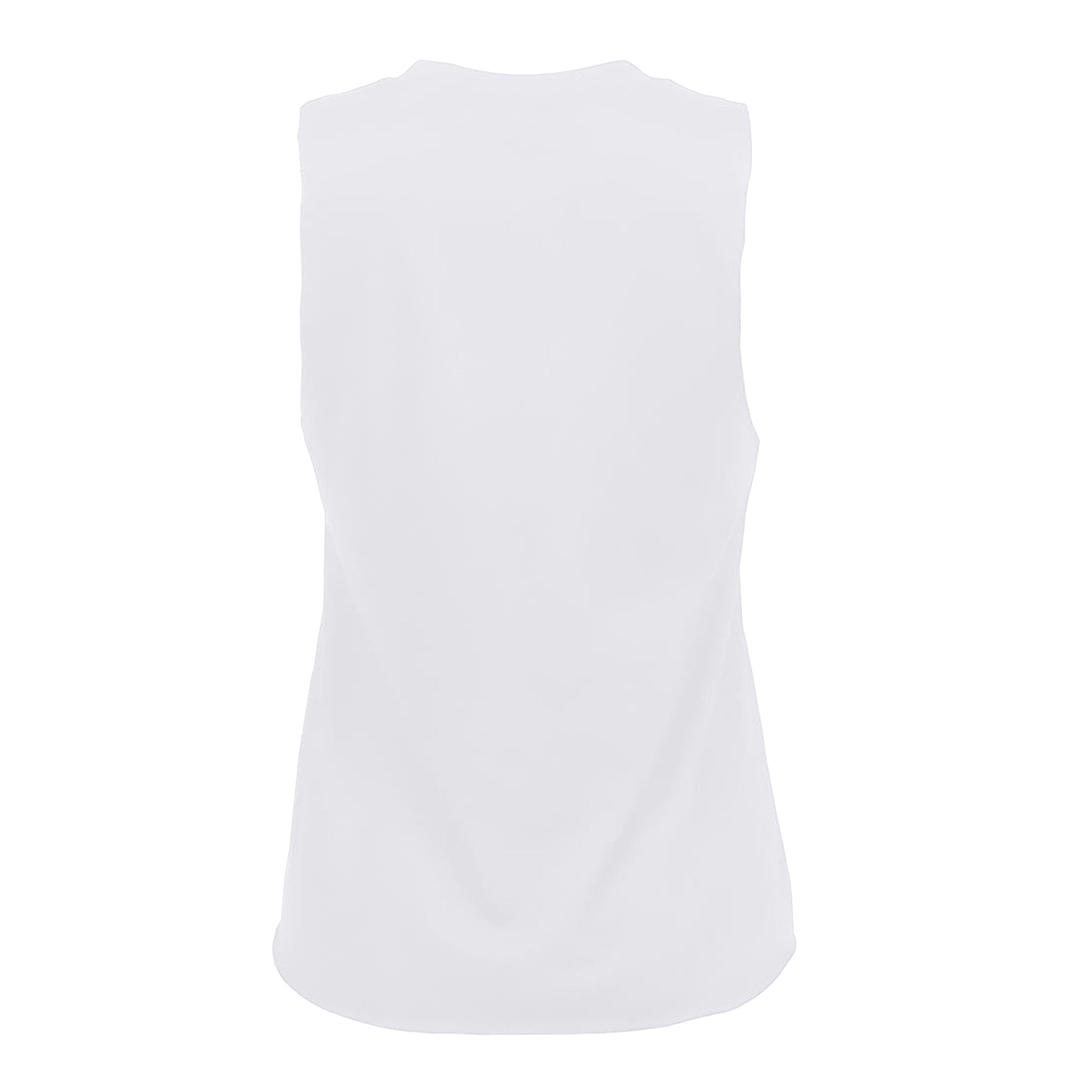 White - Back - Skinni Fit Womens-Ladies High-Neck Tank Top