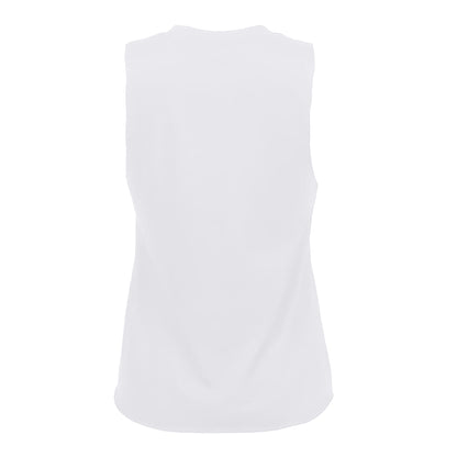 White - Back - Skinni Fit Womens-Ladies High-Neck Tank Top