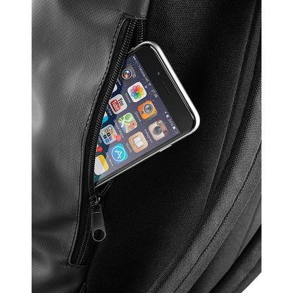 Black - Pack Shot - Bagbase Roll Top Tarpaulin Backpack