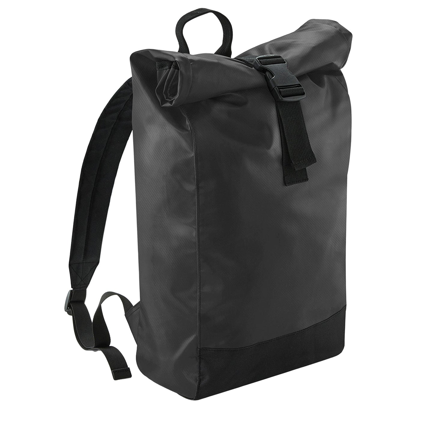 Black - Front - Bagbase Roll Top Tarpaulin Backpack