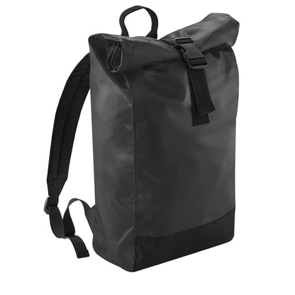 Black - Front - Bagbase Roll Top Tarpaulin Backpack
