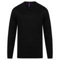 Navy - Front - Henbury Mens Acrylic V Neck Sweatshirt