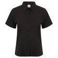 Black - Front - Henbury Womens-Ladies Wicking Short-Sleeved Formal Shirt