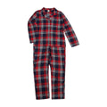 Red-Navy - Front - SF Womens-Ladies Tartan Long Pyjama Set