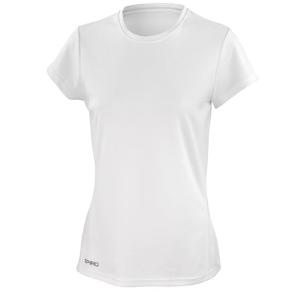 White - Front - Spiro Womens-Ladies Performance Quick Dry T-Shirt