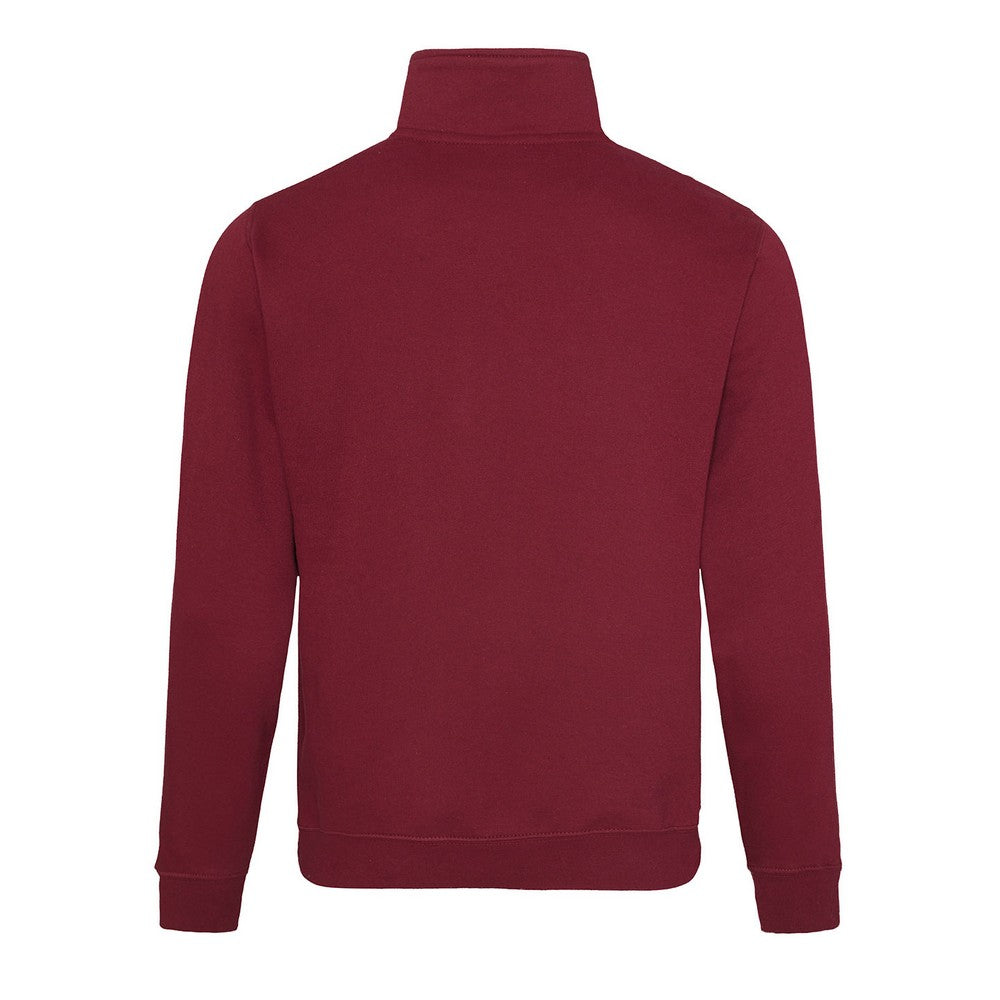 Burgundy - Back - Awdis Mens Sophomore Zip Neck Sweatshirt