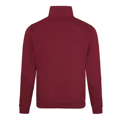 Burgundy - Back - Awdis Mens Sophomore Zip Neck Sweatshirt