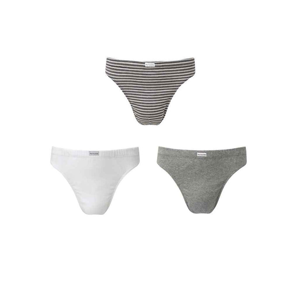 White-Grey-Black - Back - Fruit of the Loom Mens Classic Briefs (Pack of 3)