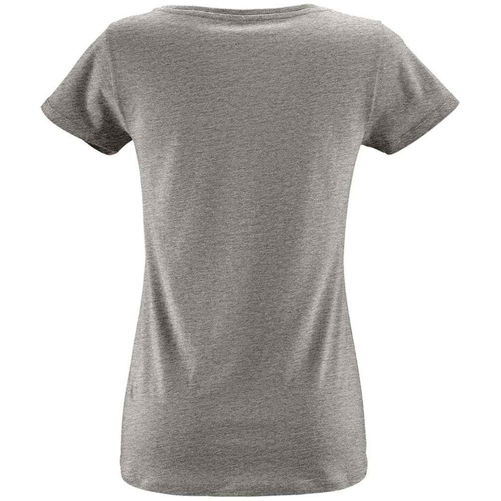 Grey Marl - Back - SOLS Womens-Ladies Milo Marl Organic T-Shirt