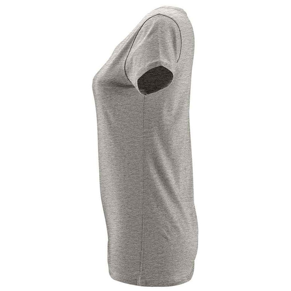 Grey Marl - Side - SOLS Womens-Ladies Milo Marl Organic T-Shirt