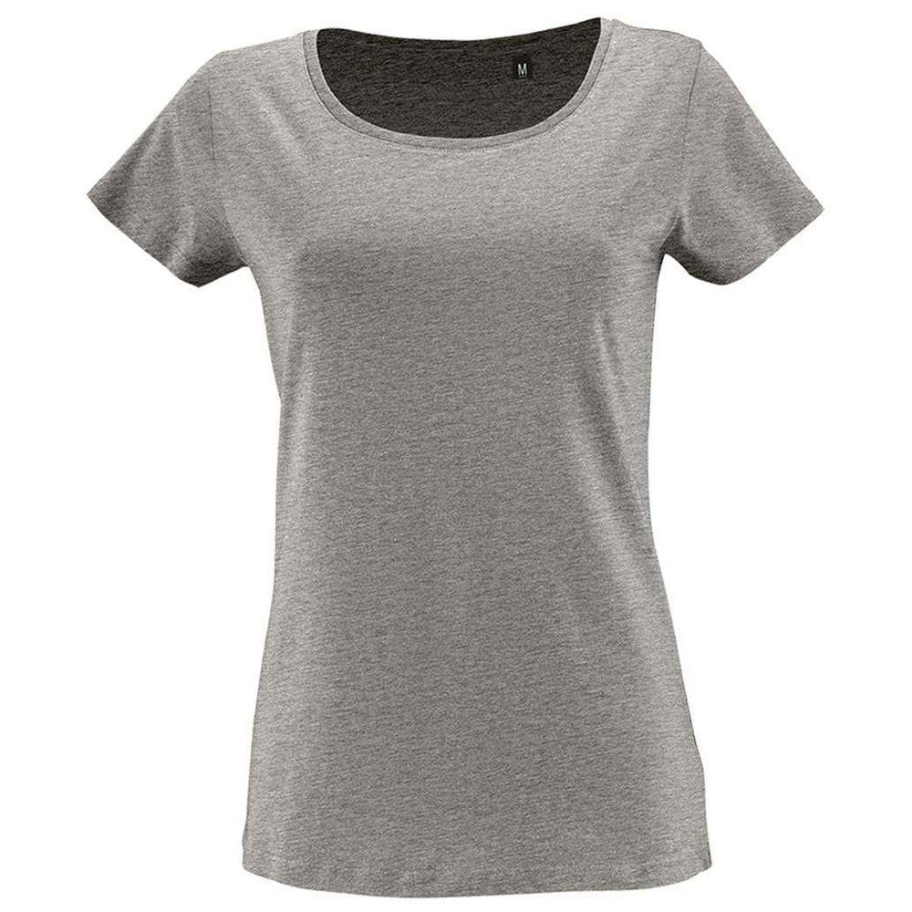 Grey Marl - Front - SOLS Womens-Ladies Milo Marl Organic T-Shirt
