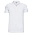 White - Front - Russell Mens Pique Stretch Polo Shirt