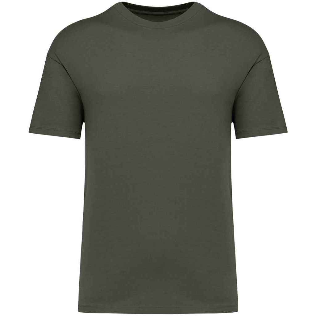 Khaki Green - Front - Native Spirit Unisex Adult Oversized T-Shirt