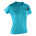 Aqua-Grey - Front - Spiro Womens-Ladies Training T-Shirt