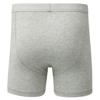 Light Grey Marl - Back - Fruit of the Loom Mens Classic Plain Boxer Shorts (Pack of 2)