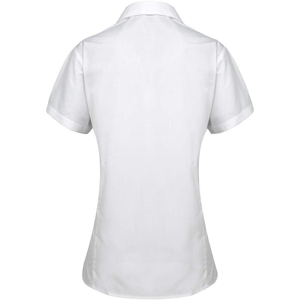 White - Back - Premier Womens-Ladies Supreme Poplin Short-Sleeved Shirt