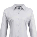 Silver - Back - Premier Womens-Ladies Signature Oxford Long-Sleeved Shirt