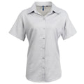 Silver - Front - Premier Womens-Ladies Signature Oxford Short-Sleeved Shirt